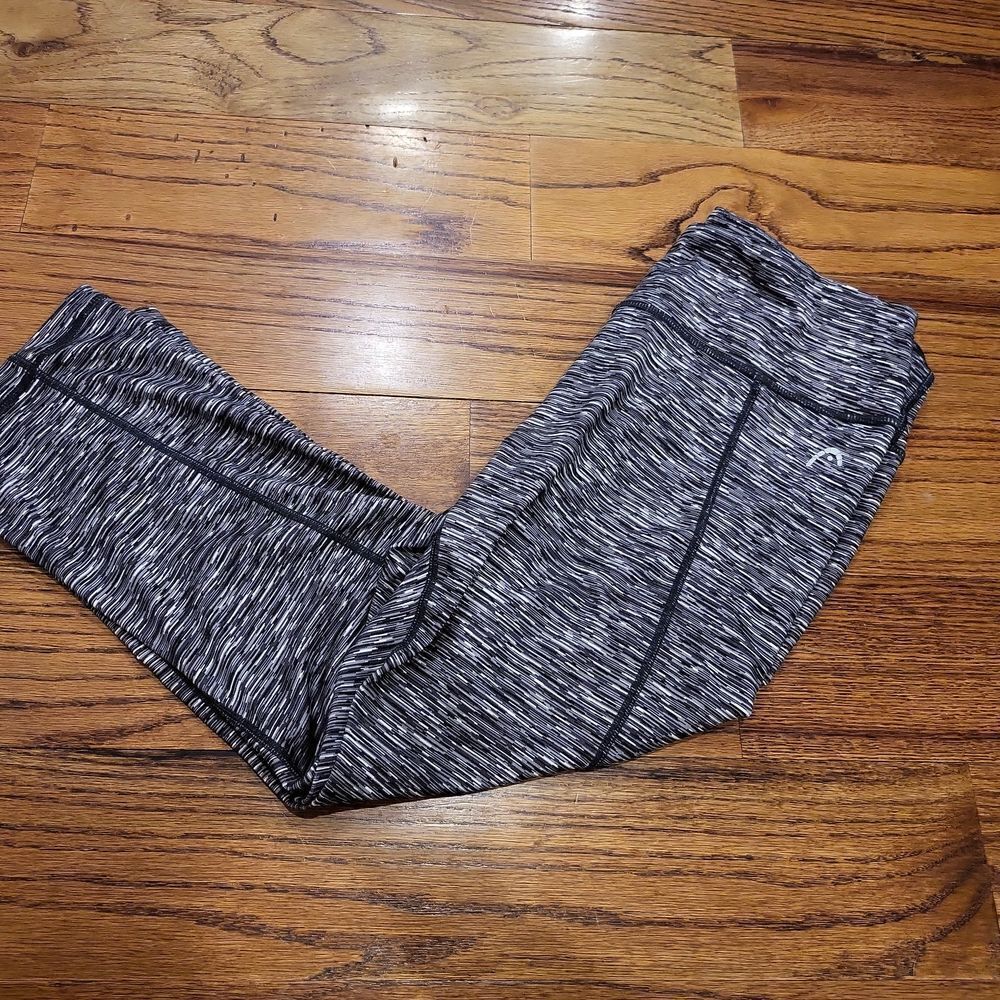 Super soft/silky capri leggings, grey black and white